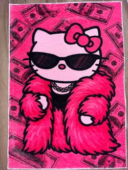 Hello Kitty Pink Money Rug 31” x 22” BNWT Y2K Kawaii Room Decor