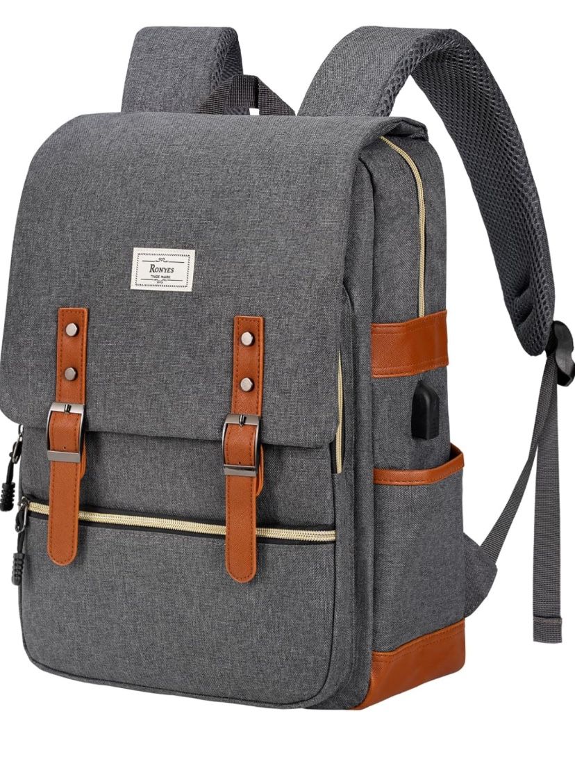 Vintage Backpack Gray Color