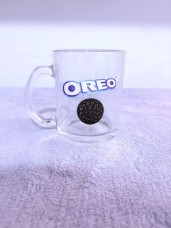 Original Oreo Cookies Brand Mug For Milk And Cookies Clear Glass Collectible