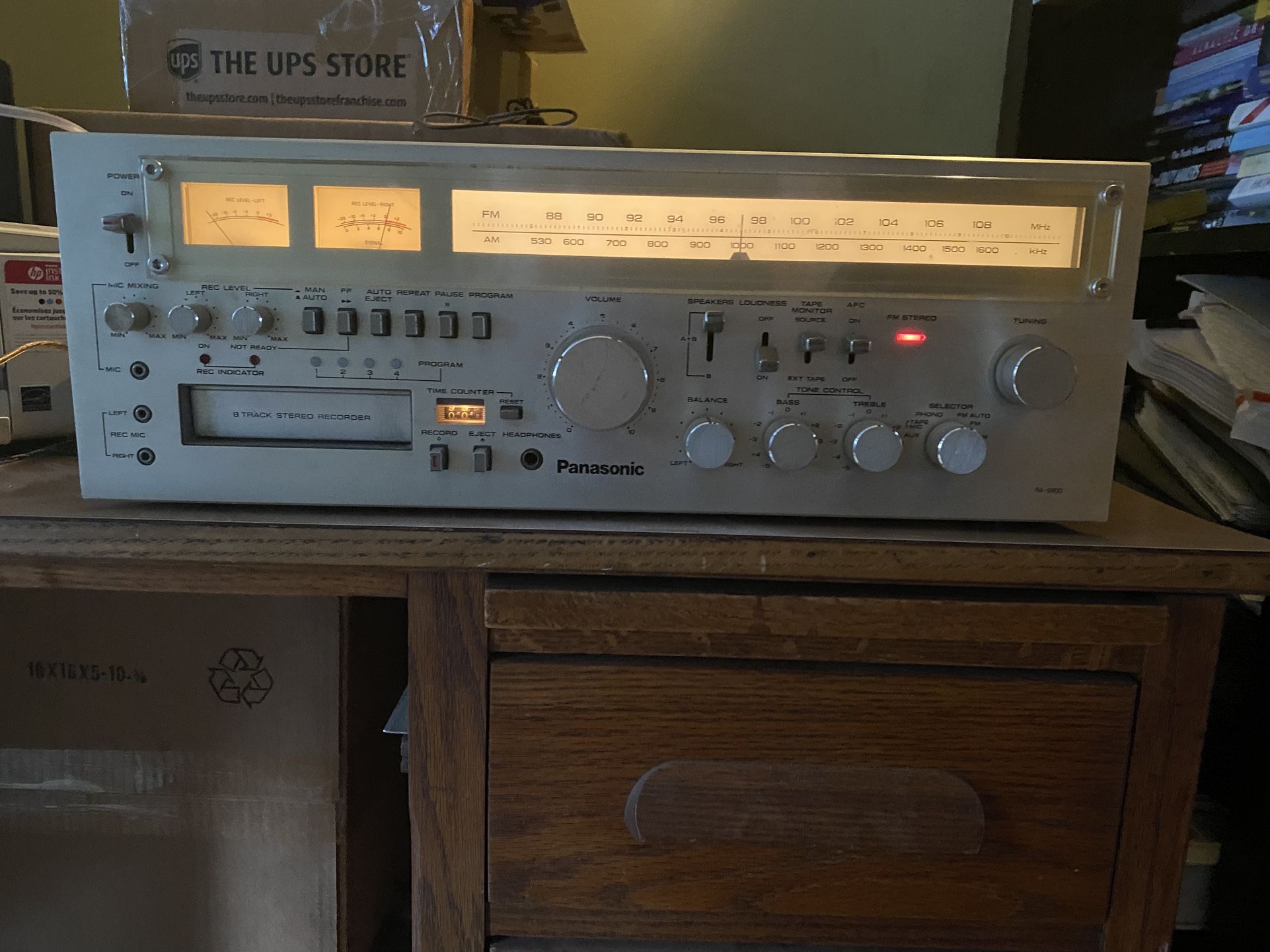 Panasonic Stereo Receiver & 8 Track Tape