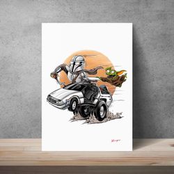 Man-DeLorean Rat Fink Print 