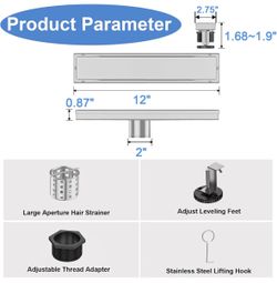 Shower drain 12 inch