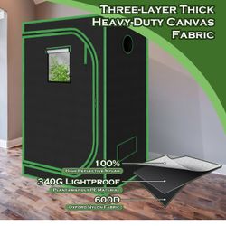 5’ x5’ Grow Tent 60"x60"x80" High Reflective Mylar Large Indoor Growing Tents 600D Oxford Cloth 