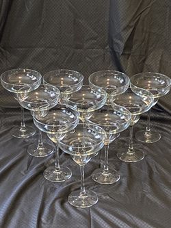 10 JIMADOR Crystal Margarita Glasses 