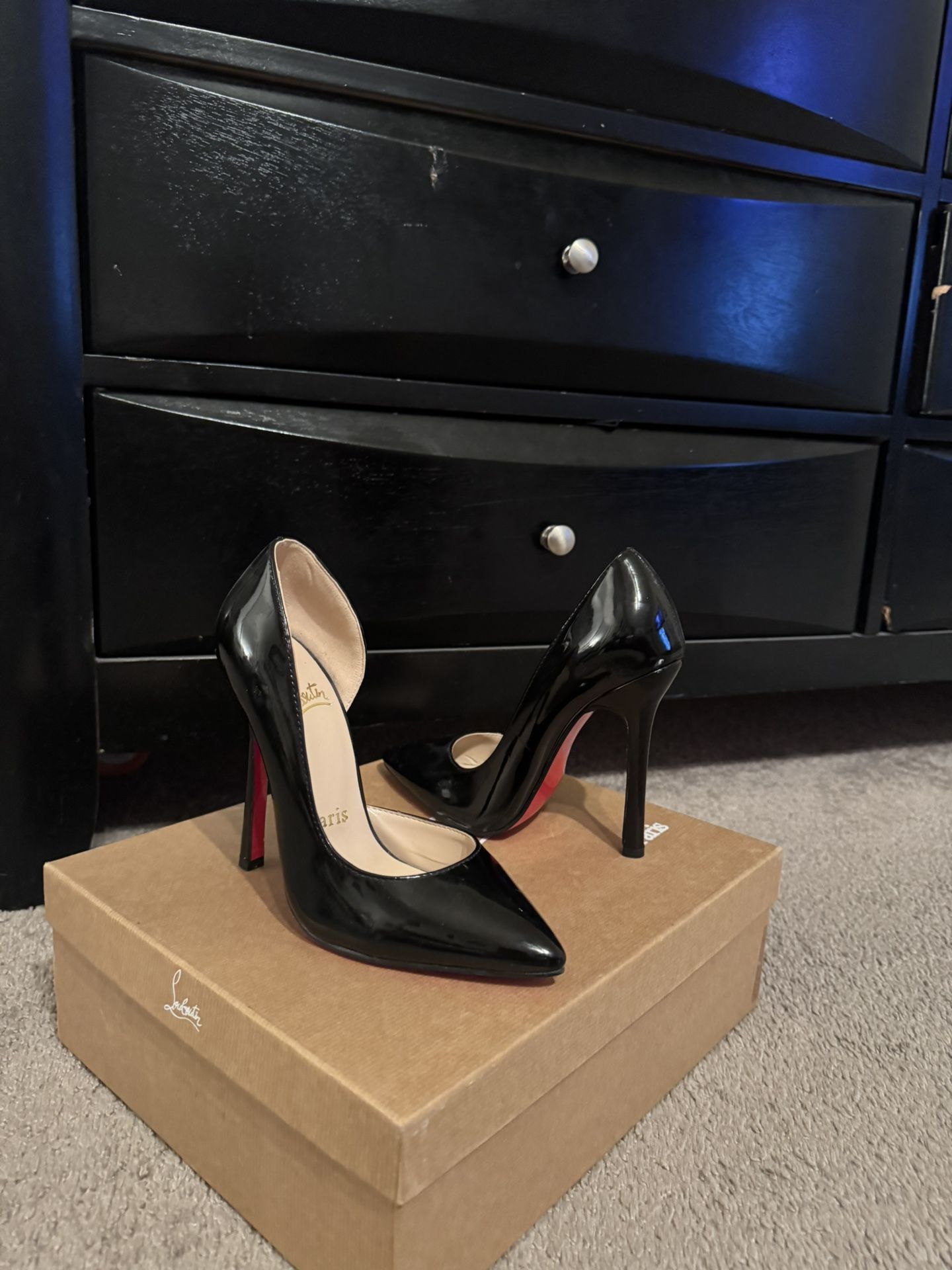 Black Red Bottom Christian Louboutin Brand Heels UK Size 36 Us Size 6 