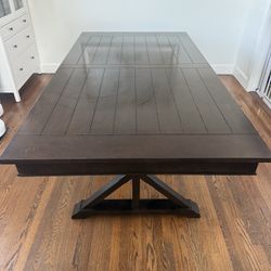 Wooden Dining Table with Extending Leaf