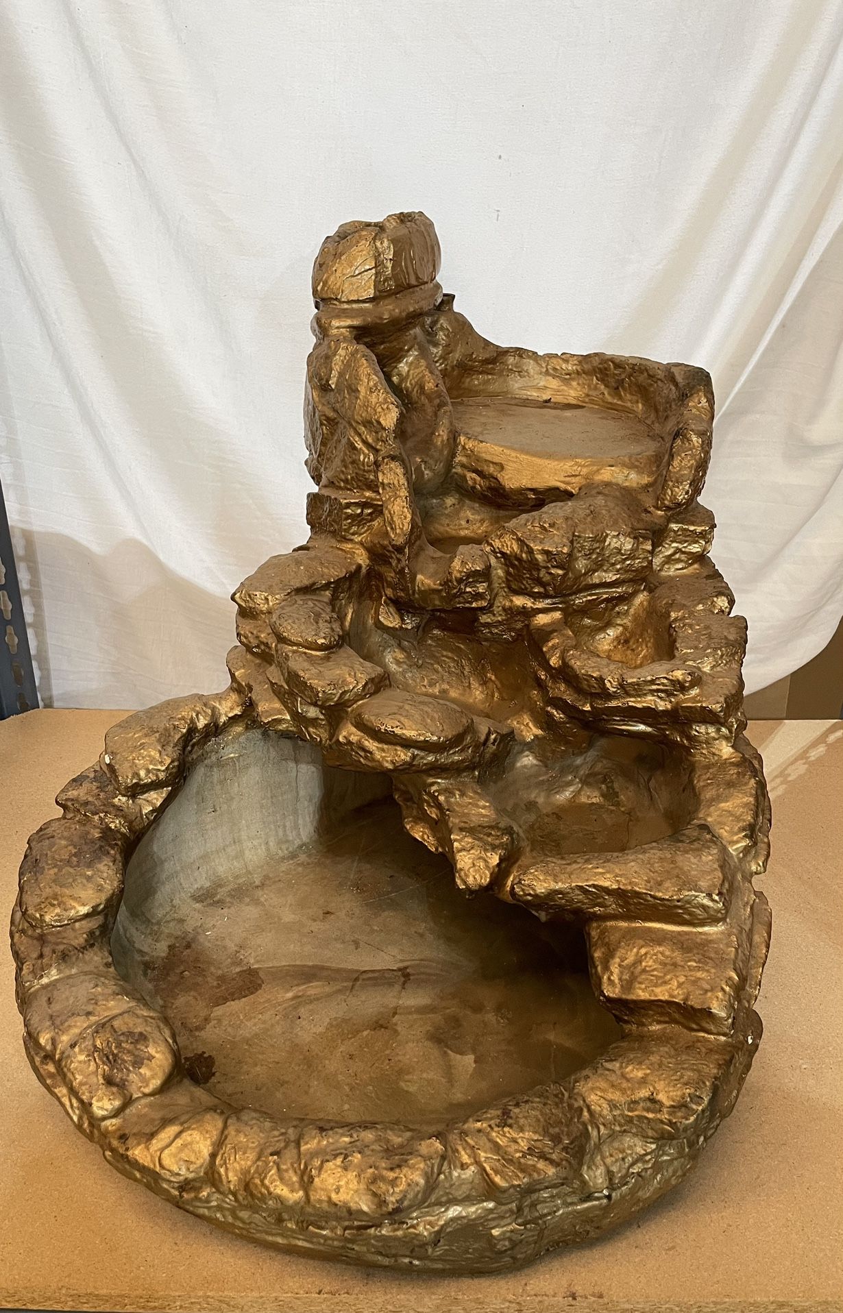 Vintage Heavy Mid Century Tabletop Waterfall Fountain With Brand New Pump