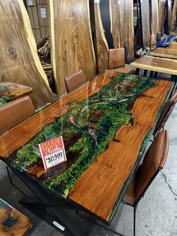 MEGA SALE! Koi Resin & Wood Dining Table Hand Painted (Save $5000+)