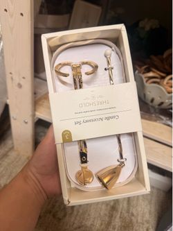 Threshold Candle Accessory Set 3 Piece Gold Wick Trimmer Snuffer Tray