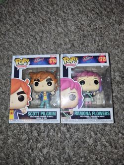 Scott Pilgrim and Ramona Funko Pops