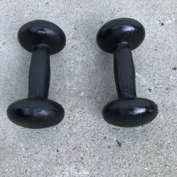 Pair of 8 Lb Steel Dumbbells 