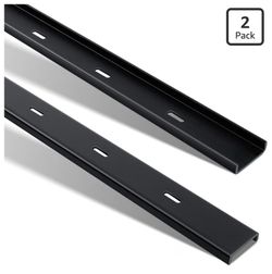 Blulu 2 Pcs 36" L X 2" W C Channel Steel Support Metal Support Bracing Hidden C Bracket for Table Top Live Edge Slab Woodworking, Black Coat Finish