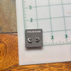 Sterling Silver Moon And Star Post Earrings