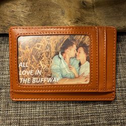 549-HMT Buffway Slim Minimalist Card Holder Brown Leather Wallet Men Or Women 
