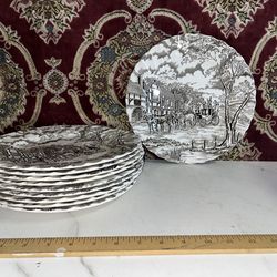 Vintage Royal Mail Fine Staffordshire Ironstone Dinner Plates ~ 10" ~ England