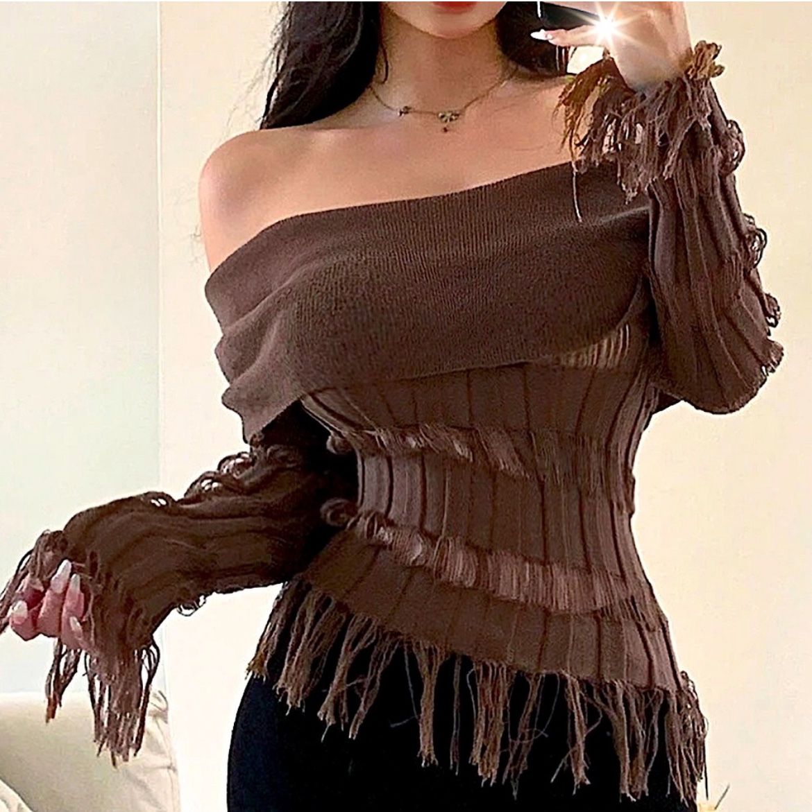 NWT, Lavishly Paris Women’s Gorgeous Off Shoulder Sweater
