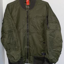 Nike Solid Color Zipper Pocket Casual Warm Loose Cotton Jacket Men’s Large