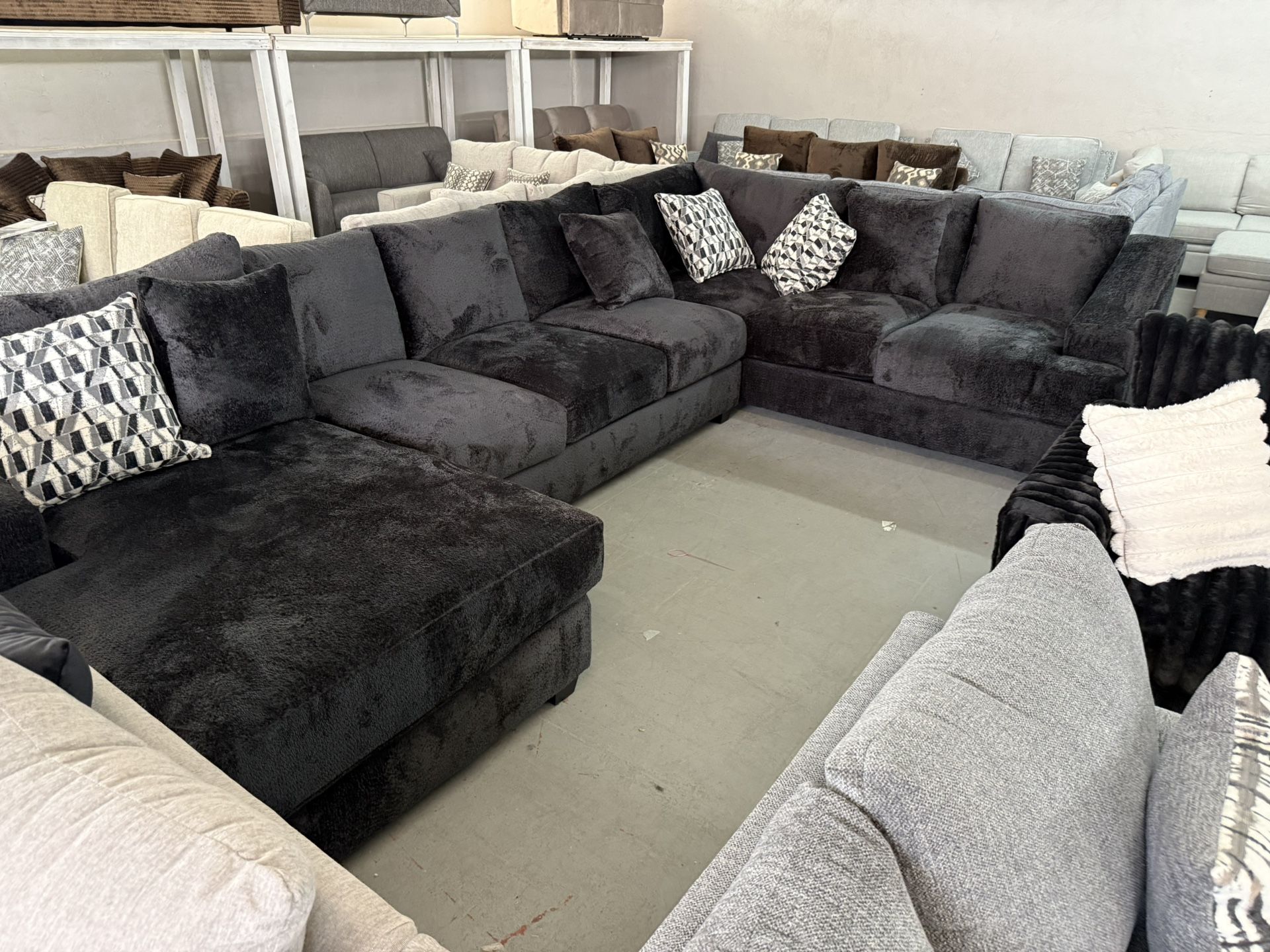 DINING TABLE $329 / MATTRESSES $99 / LARGE SECTIONAL $1499