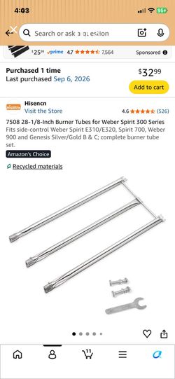 Weber grill burners