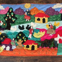 Vintage Vibrant Peruvian Applique Wall Hanging just $35 