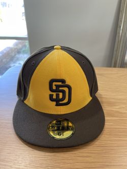 New Era Fitted Brown And Yellow Padres Hat.