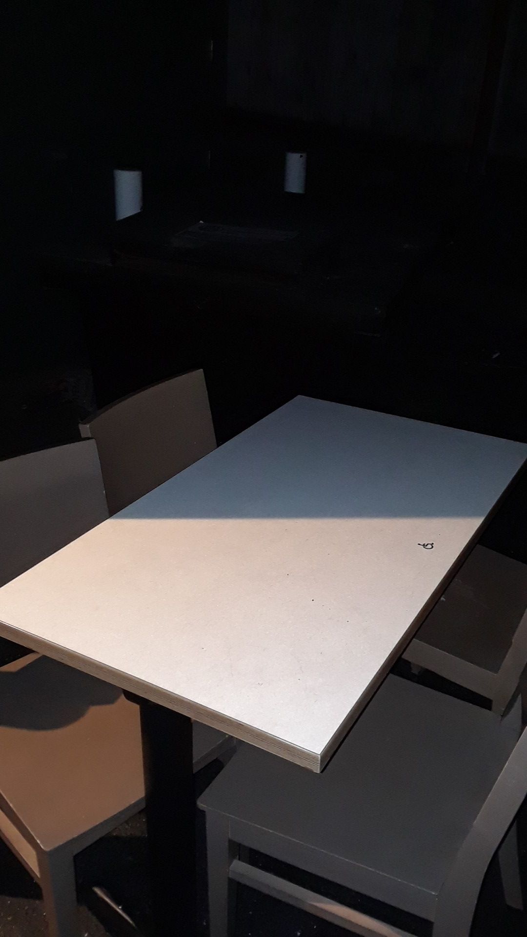 Restaurant sturdy table and 4 chairs