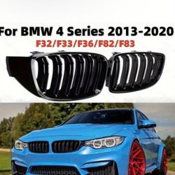  BMW 4 Series Front Grille Gloss Black for 2013-2020 F32, F33, F36, F82 