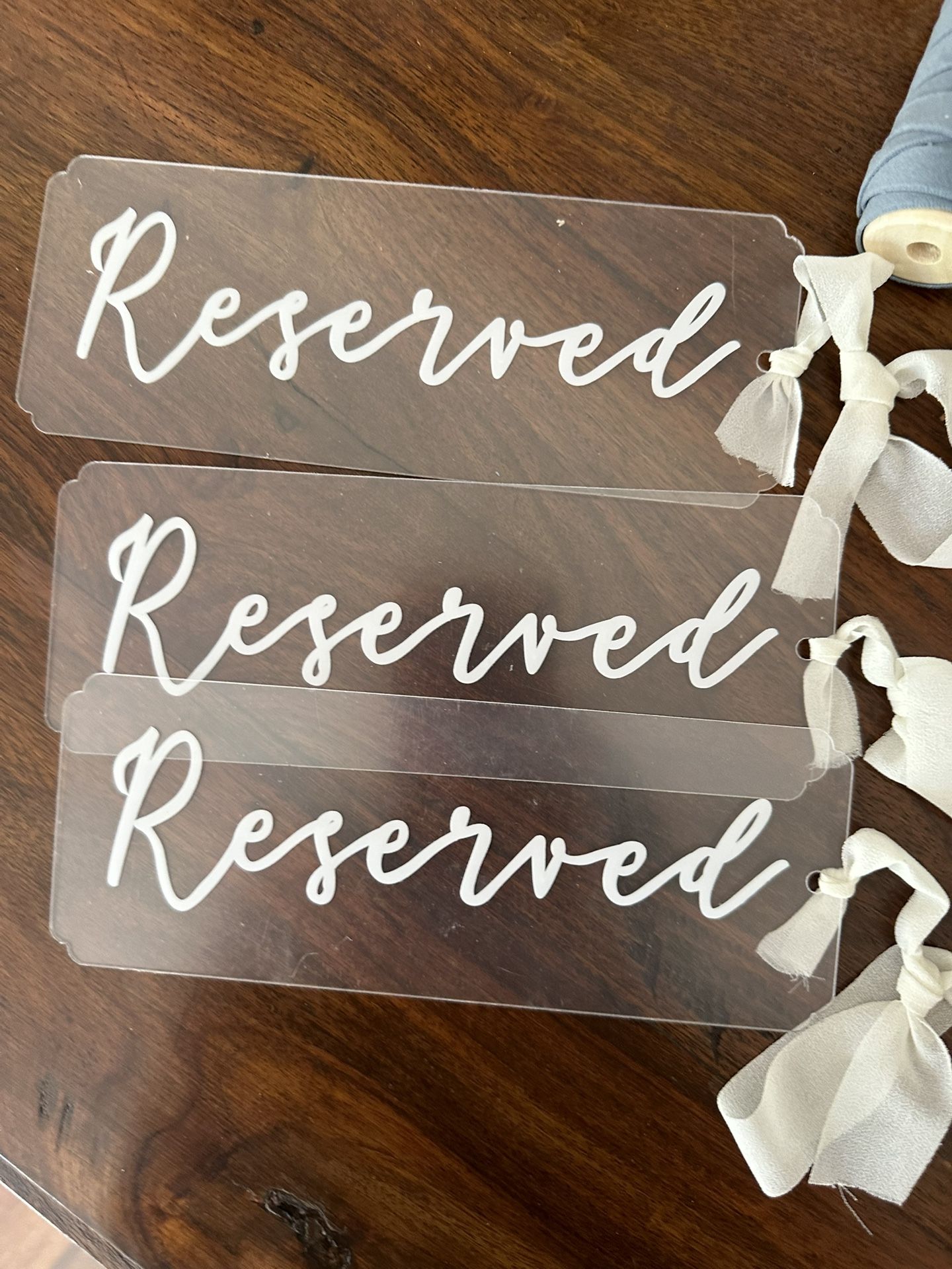 Wedding Reserved Chair Signs Set Of 3 Acrylic