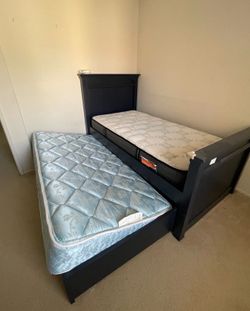 Café Kid Twin Trundle Bed Frame Mattress & Box Spring