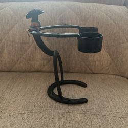 Horseshoe Western Cowboy Candle Stick Holder Rustic Art Handmade Ranch 