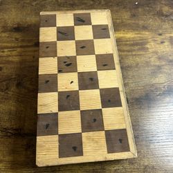🪵♟ Vintage Wooden Folding Chess & Checkers Board – Classic Retro Design 🕰🎲