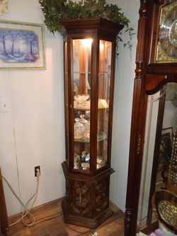 Corner Curio Cabinet, lighted