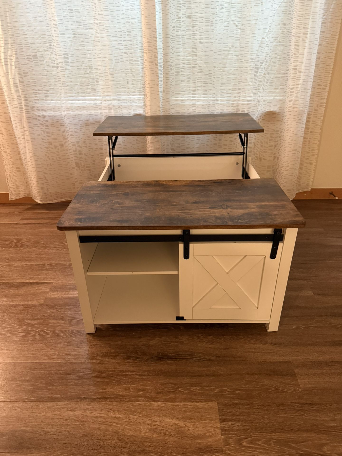 PUKAMI Lift Top Coffee Table With Storage White