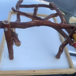 Wood Bird Stand/perch/ medium heavy 