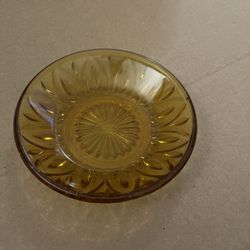 vintage amber glads bowl/jewelry dish