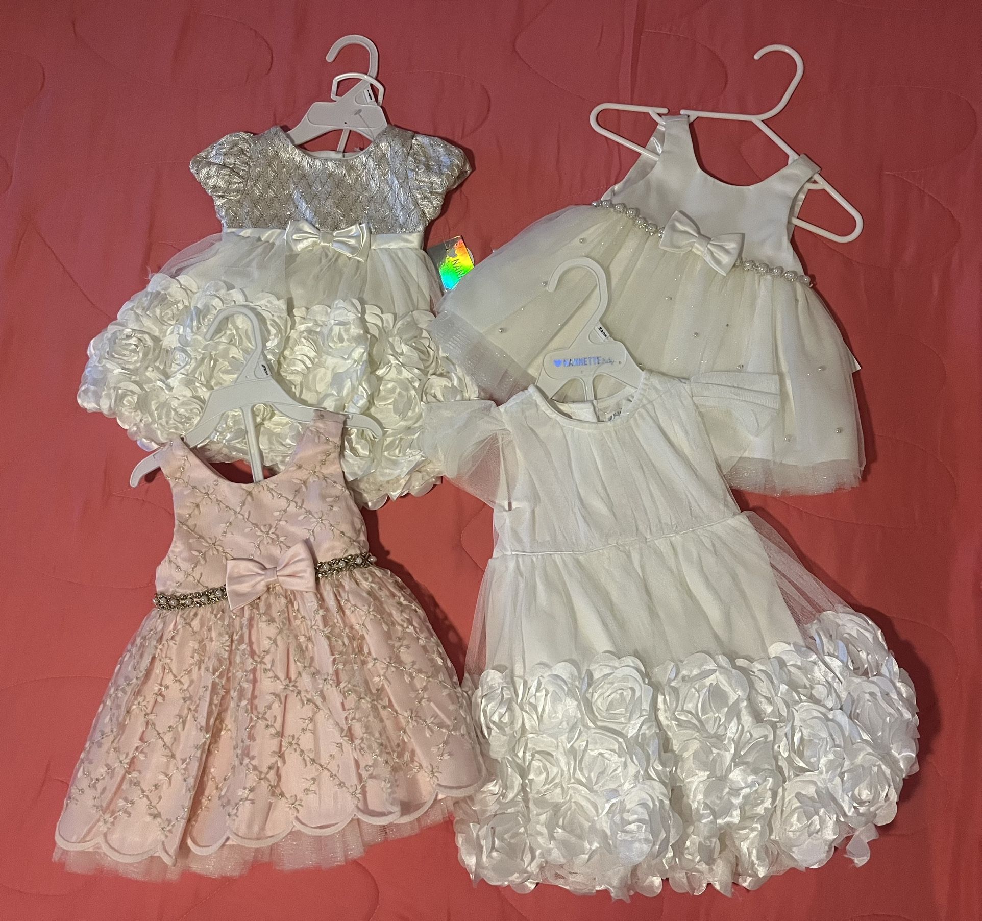 4 New Dresses Sizes 6-18 Months All $40