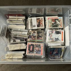 Box of basketball and baseball and a little football shoot reasonable offers