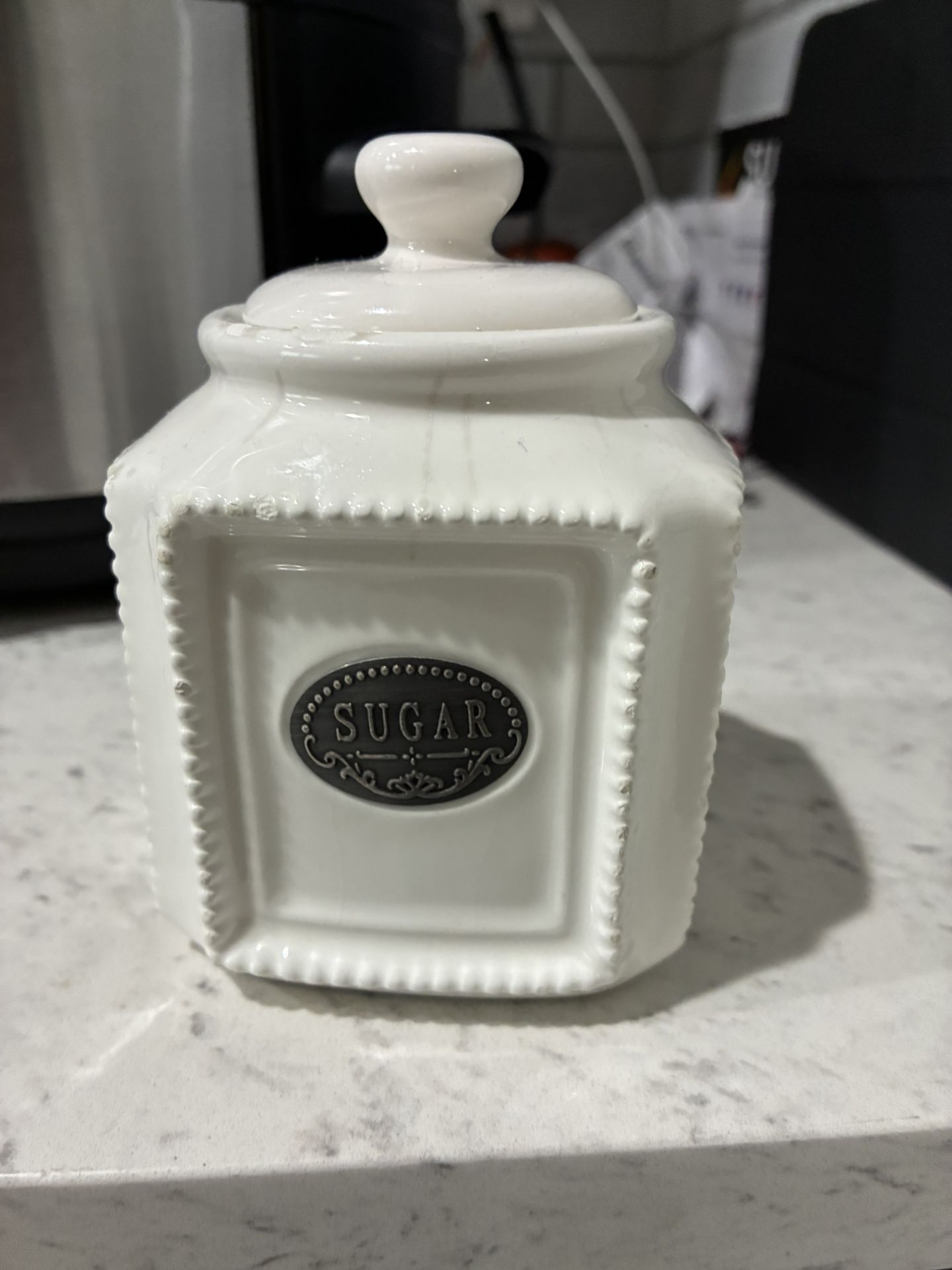 THL Sugar Jar - White Ceramic