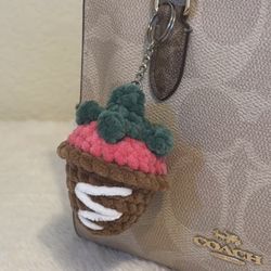 Crochet Strawberry Keychain Bag Charm Plushie