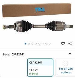 0145: New TRQ Front Driver or Passenger Side CV Axle Assembly Neoprene