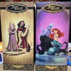 Disney Fairytale Designer Dolls – Rapunzel & Gothel + Ariel & Ursula Dolls New
