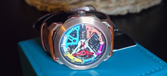 BiBi Luxury Skeleton Automatic Watch Multi color Dial.