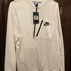 Nike AV15 Jersey Bomber Jacket In White 846878-100