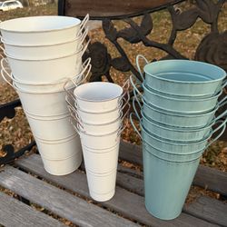 Three Sizes Of Galvanized Flower Holders 