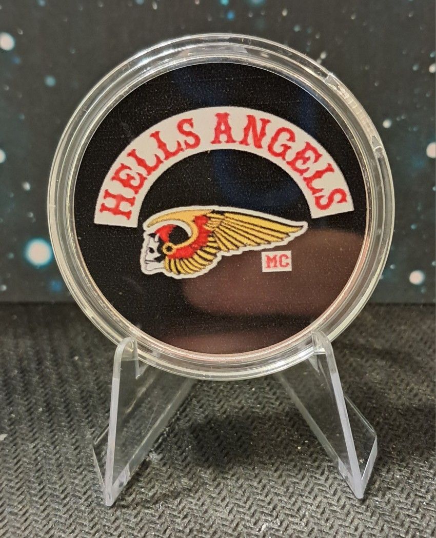 Hells Angels Challenge Coin With Display Stand