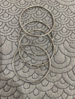 Set of 4 Silver Bangle Bracelets