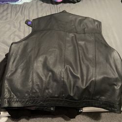 Leather Vest Silver Bike Brand 