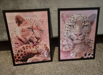 🖼 Pink Leopard Wall Art Set