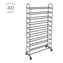 40-Pair 40-Tier Gray Iron Shoe Rack