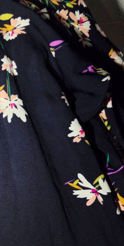 Black Floral Print Fabric Garment